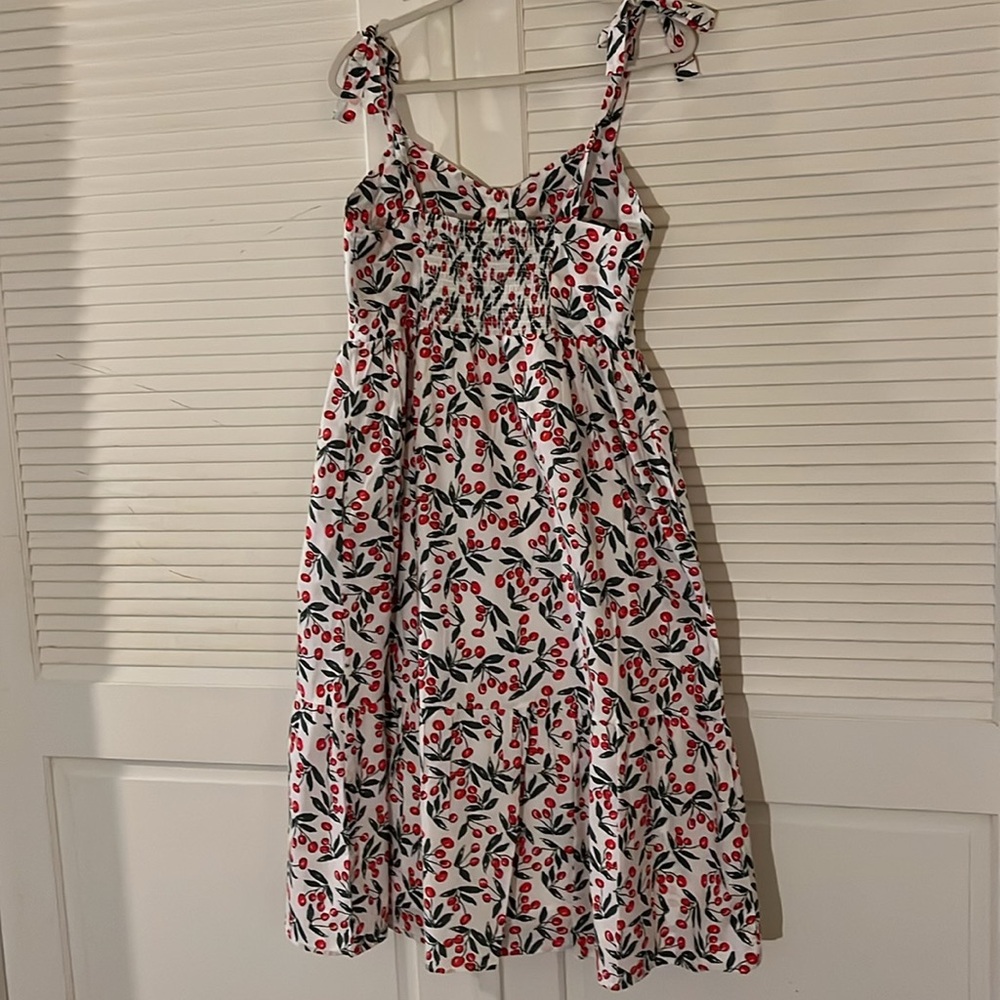 CODE X MODE Cherries Midi Dress, 100% Cotton 
Size L. Side pockets